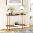 thumbnail image 2 of Henn&Hart 42" Brass Metal/Glass Console Table, 2 of 8