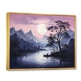 thumbnail image 2 of Designart "Pink violet Minimalism Forest Silent Reflection" Landscapes Floater Framed Canvas Wall Art, 2 of 7