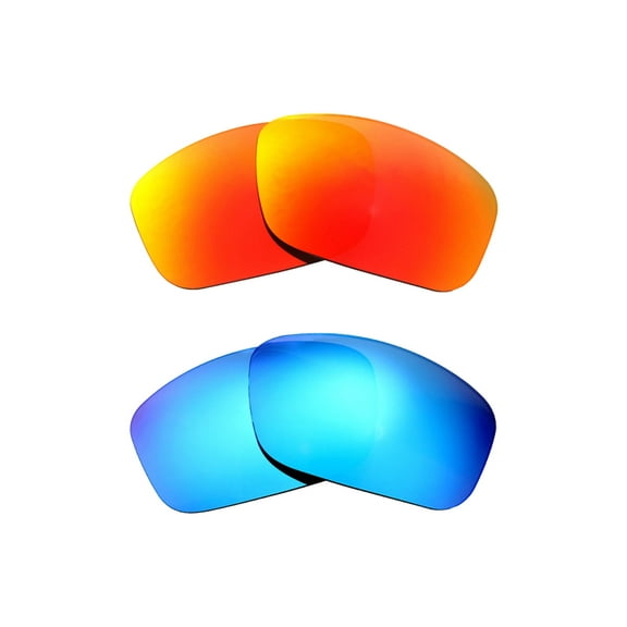 Walleva Polarized Fire Red   Ice Blue Replacement Lenses For Maui Jim Kanaio Coast