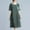 Green, variant on USSUMA Summer Dresses for Women 2025 Summer Dresses Short Sleeve Plus Size Dress Solid Color Printed Linen Maxi Dress Lounging Dresses Breathable Dress Travel Up to 65% off Coffee Dress Size-L