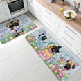 thumbnail image 5 of Happy Easter Cartoon Mouse Kitchen Rugs Set of 2, Bunny Rabbit Eggs Tulip Flower Kitchen Mats Decor, Floral Basket Butterfly Floor Door Mat Home Decorations -17x29 and 17x47 Inch, 5 of 6