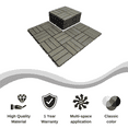 thumbnail image 6 of Outdoor Interlocking Patio Tiles 10 Pack, iRerts Waterproof Wood 12" x 12" Deck Patio Flooring Tiles with Plastic Base, Easy to Install Patio Flooring Tiles for Garden Porch Balcony Backyard, Gray, 6 of 7