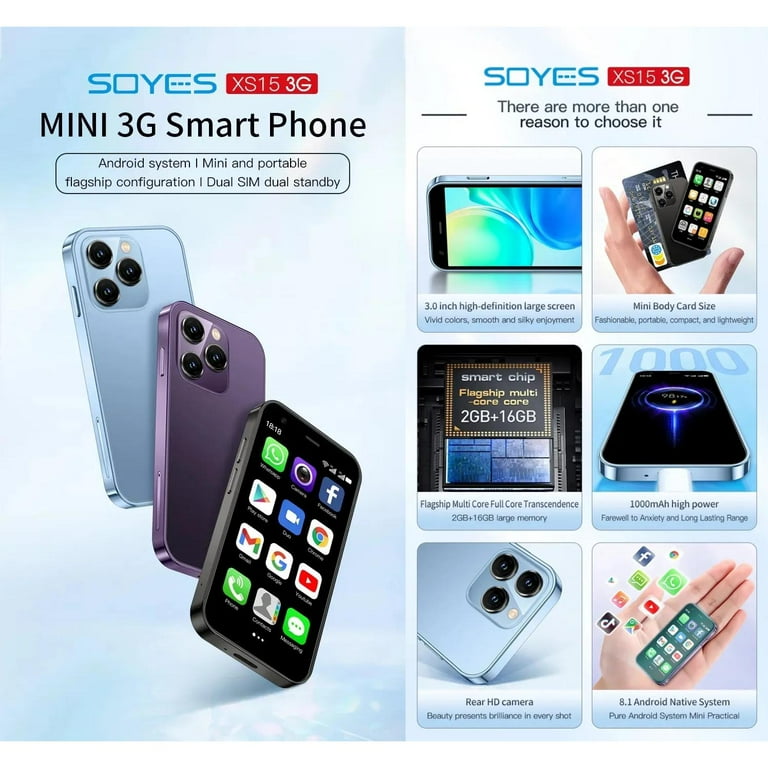 SOYES XS15 Android 8.1 2GB/16GB Ultra-thin 3 Inch Dual SIM