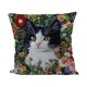 thumbnail image 2 of Funda de almohada estilo campestre con gatitos, inspirada en bordados de imitación, ideal para decoración del hogar. Funda de almohada de poliéster., 2 of 6