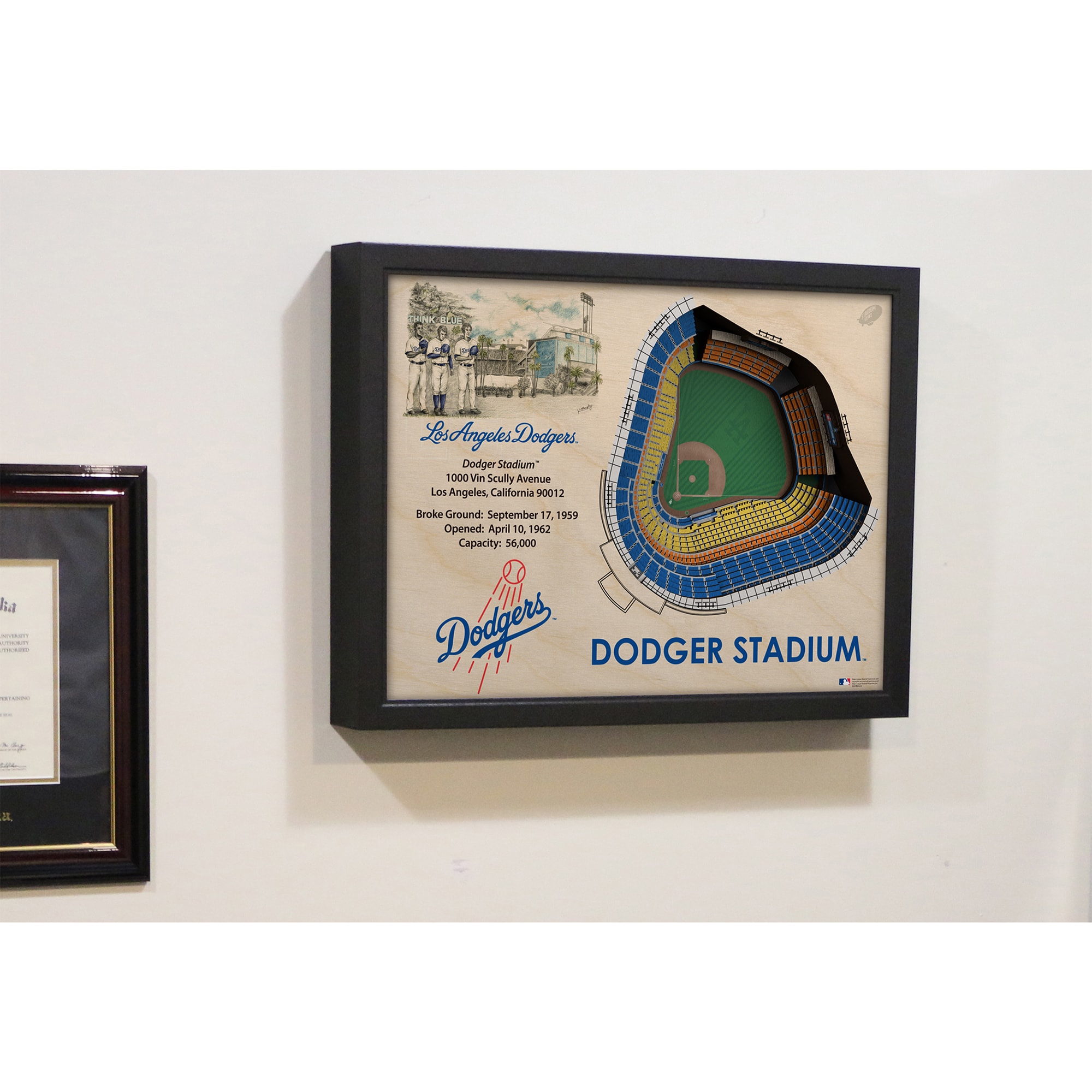 IDNA Los Angeles Dodgers 25.5" x 19.5" Dodger Stadium Stadium Views Wall Art