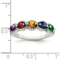 thumbnail image 4 of 14K/Silver Two-Tone Sterling Silver & 14K Five-Stone And Diamond Mother's Ring Semi-Mount (Size 9) Made In Thailand qmr28/5-9, 4 of 5