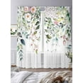 thumbnail image 3 of Green Eucalyptus Leaves Sheer Curtains 84 Inch Length 2 Panels Set, Floral Summer Botanical Watercolor Voile Window Treatment Curtains Sheers Drapes for Bedroom/Living Room/Kitchen 52"x84"x2, 3 of 7