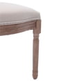 thumbnail image 5 of Set Of 2 Dining Chairs Upholstered Side Chairs Vintage French Style Oval Back Carved Rubber Wood Chairs for Home Office Kitchen Dining Room Living Room Beige, 5 of 8