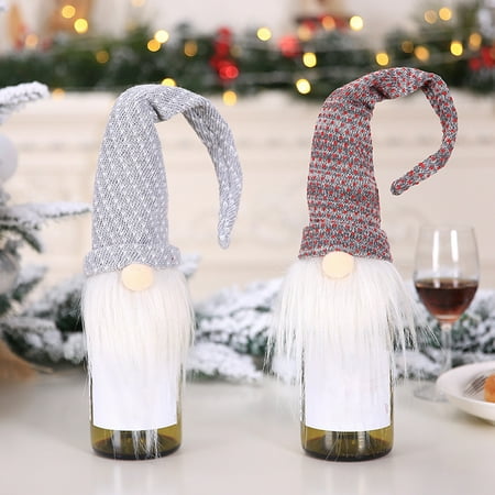 

XINHUADSH Xmas Santa Bottle Bag Wine Cover Hotel Restaurant Props Christmas Table Decor