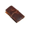 thumbnail image 4 of Jaald Vintage Leather Brush Case Roll Up Pencil Case With String Closure Pen Organizer Kit for Artists Writer Travel Stationary Pouch, 4 of 9