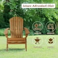 thumbnail image 4 of FDW Folding Wood Adirondack Chair Accent Furniture for Yard, Patio, Garden w/ Natural Finish - Brown, 4 of 8