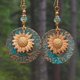 thumbnail image 2 of 3 pairs Bohemian Two Layer Sunflower Vintage Earrings, 2 of 5