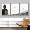 thumbnail image 3 of IDEA4WALL Framed Canvas Print Wall Art Set Buddha Mountain Bird Motivational Typography Nature Cultural Art Contemporary Decorative for Living Room, Bedroom, Office - 24"x36"x3 Natural, 3 of 5