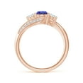 thumbnail image 2 of ANGARA Natural Tanzanite and Diamond Three Stone Bypass Engagement Ring in 14K Rose Gold for Women (Size-5mm) | December Birthstone, Anniversary, Jewelry Gift for Women | Natural Tanzanite Ring, 2 of 8