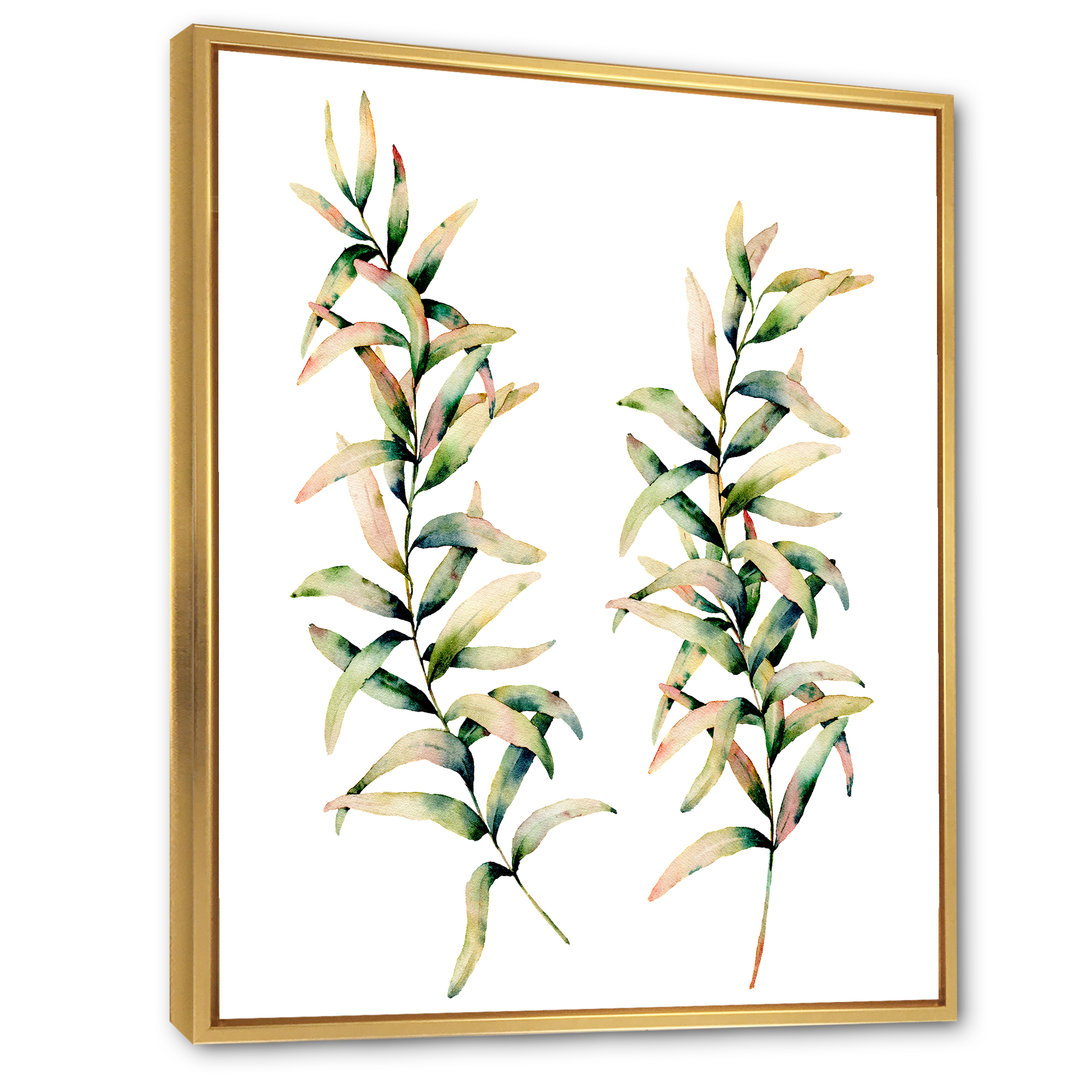 Designart 'Autumn Branches of Grass ' Traditional Framed Canvas Wall Art Print
