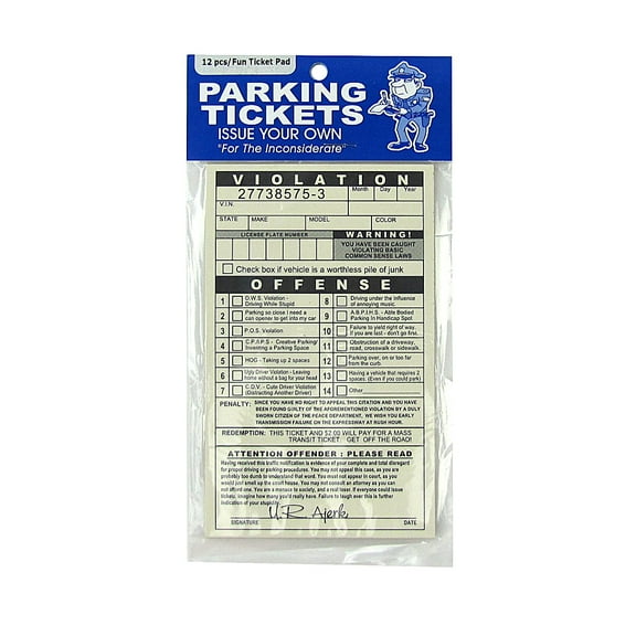 TreasureGurus Funny Realistic Fake Parking Ticket Gag & Practical Joke Toys (12 Pieces)