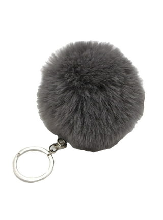 Bloomify Fur Pom Poms 4in Fluffy Balls With Elastic Loop Keychains