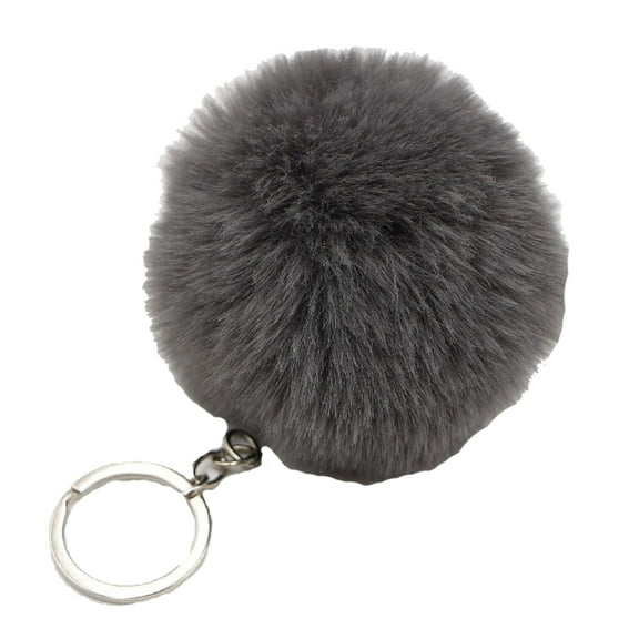 Pom Poms Keychain Fluffy Artificial Faux Fur Puff Ball Keyring Car Bag Charm