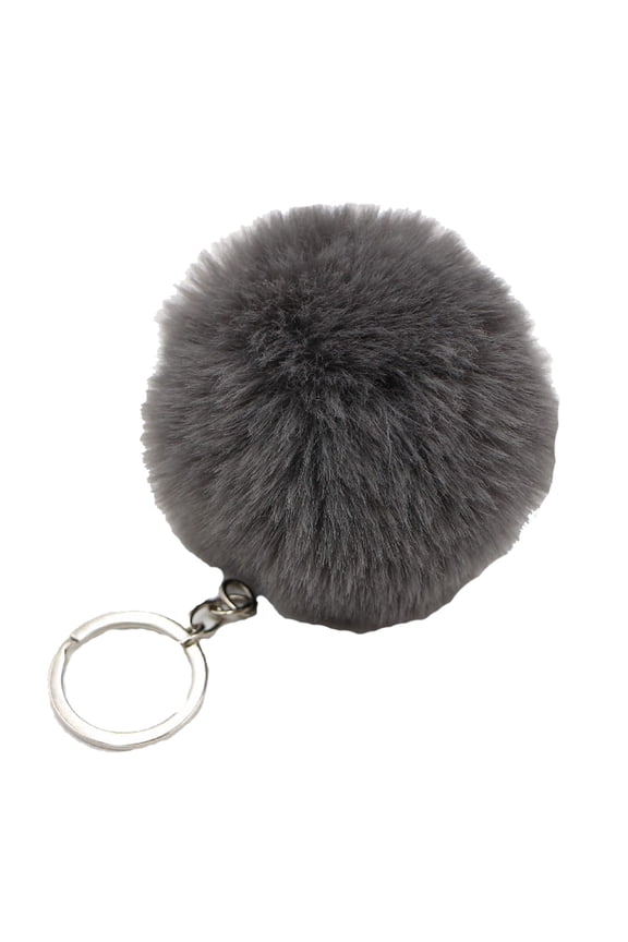 Pom Poms Keychain Fluffy Artificial Faux Fur Puff Ball Keyring Car Bag Charm