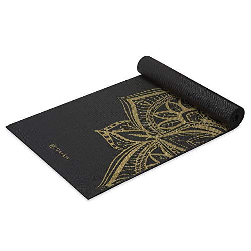 Gaiam Yoga Mat Premium Print Extra Thick Non Slip Exercise Fitness Mat For All Types Of Yoga Pilates Floor Workouts Metallic Bronze Medallion