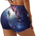 thumbnail image 2 of Kdxio Planets Stars And Galaxies Print Workout Shorts for Women Seamless Soft Smooth Gym Yoga Scrunch Active Shorts, 2 of 5
