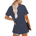 thumbnail image 2 of MORTTIC Women's Retro Cat Graphic T-Shirt Casual Summer Short Sleeve Crewneck Tee Tops, Blue, XXL, 2 of 4