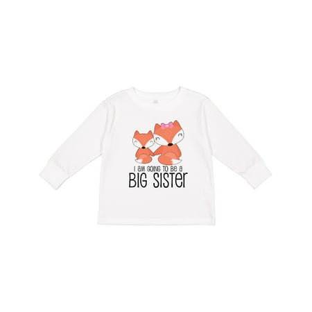 

Inktastic I Am Going to Be a Big Sister | Fox Gift Toddler Toddler Girl Long Sleeve T-Shirt