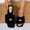 Black, variant on Women Fluffy Faux Fur Rhinestone Crown Square Open Toe Slide Slippers Wine 7.5