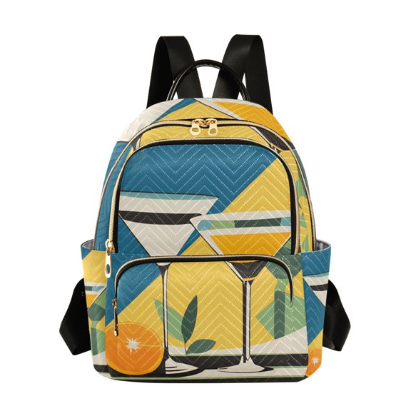 FORMRS Mini Backpack Purse for Women Travel Daypack Casual Shoulder Bag, Yellow Glasses