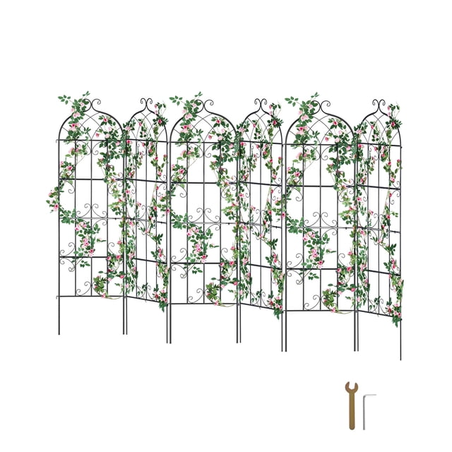 VEVOR 4 paquetes de enrejados de metal para jardín para soporte de plantas trepadoras, 71 x 20 pulgadas, resistentes al óxido