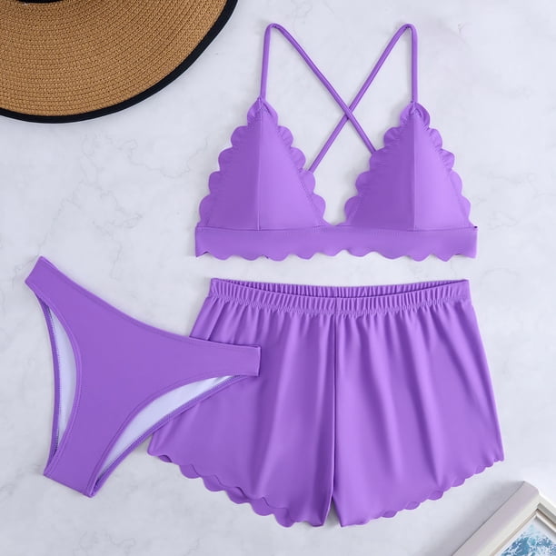 Trajes de baño para mujer Traje de baño de tres piezas para mujer con cordón Traje de baño de dos piezas para playa Trajes de baño para mujer Trajes de baño para mujer Trajes de baño de moda de playa