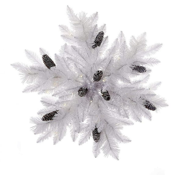 Kurt Adler 32-Inch Battery-Operated Pre-Lit White Snowflake Wreath