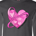 thumbnail image 3 of Inktastic Breast Cancer Awareness- Pink Ribbon Around Heart Long Sleeve T-Shirt, 3 of 4