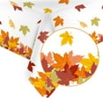 thumbnail image 4 of YAMB Thanksgiving Tablecloth Plastic 54x108 Inch, Disposable Fall Pumpkin Table Cover, Orange Maple Leaf Rectangle Autumn Table Cloth for Fall Thanksgiving Day Table Decor Decoration, 4 of 8