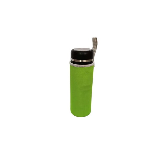 Bewildely Funda para botella de agua, portátil, Universal, de repuesto, Color sólido, ventosa, cubierta de matraz, accesorios aislantes con Almacenamiento y organización del hogar Verde