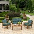 thumbnail image 3 of ARDEN Outdoor Loveseat Cushion Set, 48 x 24, Water repellent, Fade Resistant, Cushion Set for Couch, Bench, and Swing, Sapphire Aurora Blue Damask, 3 of 7