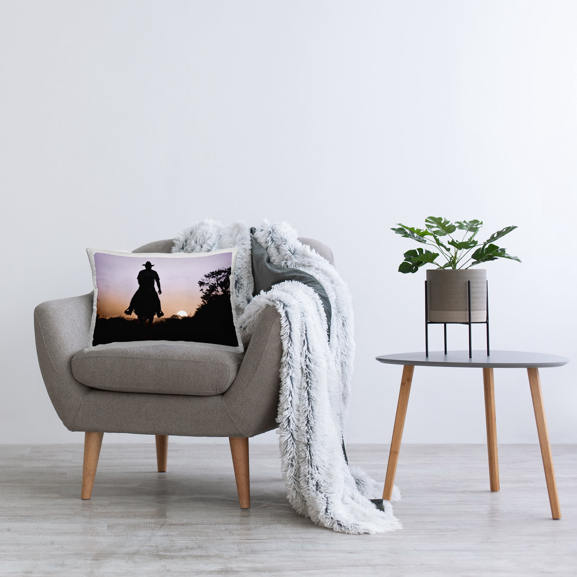 Stupell Industries Southern Cowboy Silhouette Decorative Printed Throw Pillow Design by Marcus Prime