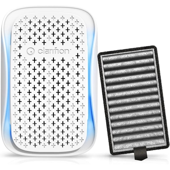 Clarifion DSTx Portable Air Purifier - Plug In Air Ionizer HEPA Air Filter, Mini Personal Air Purifiers For Home Helps Reduce Dust, Smoke, Odor Neutralizer