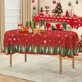 thumbnail image 2 of Oval Tablecloth, 60102 Inch, Red Christmas Trees Table Cover, Washable, Party & Dinner Table Decor, 2 of 6