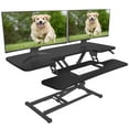 thumbnail image 1 of FlexiSpot Home Office Height Adjustable Standing Desk Converter Black 42" U-Shape with Keyboard Tray, 1 of 8