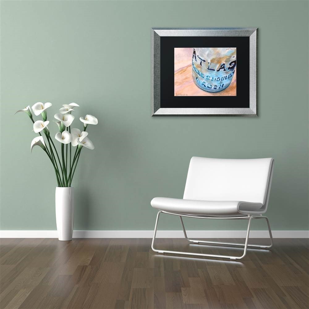 Trademark Fine Art "Atlas Jar" Canvas Art by Jennifer Redstreake Black Matte, Silver Frame
