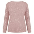 thumbnail image 5 of Oversize Women Sweatshirts Sequin Print Long Sleeve V Neck Drop Shoulder Lightweight Outfits Clothes Pink, 5 of 5