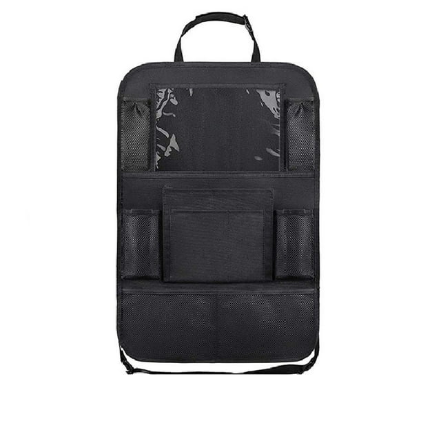 2Pcs Car Backseat Organizer Oxford Cloth Large Capacity Compartmentalized Design Car Backseat Storage Bag Black