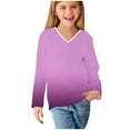 thumbnail image 6 of Efsteb Girls Long Sleeve Shirts Basic Tunic Tops Comfy Long Sleeve V-Neck Gradient Print Casual Soft Lightweight Shirt for Parties（Pink，7 Years）, 6 of 8