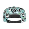 thumbnail image 5 of Flat Bill Trucker Hats for Women Men - Boston Terrier paw green cute Adjustable Flat Baseball Cap Snapback Hats Dad Hats for Men, 5 of 7