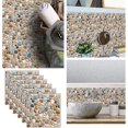 thumbnail image 5 of Tile Sticker,6 Pieces 3D Tile Sticker Waterproof Self Adhesive Sticker for Kitchen Living Room Bathroom Home Decor,20×20cm, 5 of 5