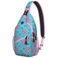 thumbnail image 1 of Aesthetic Pig Sling Backpack Cute Farm Animal Cartoon Print Watercolor Artistic Pattern Abstract Floral Design Crossbody Bag for Daily Use, 1 of 6