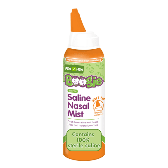 Boogie Saline Nasal Mist Spray for Kids with Soft Tip, Fresh Scent, 3.1 oz