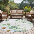 thumbnail image 4 of Eucalyptus Leaves Round Area Rug 7Ft Washable Circle Rugs for Dorm Laundry Room, Daisy Spring Floral Botanical Wooden Non-Slip Carpet Floor Mats Indoor Outdoor Carpet Runner Aesthetic Home Decor, 4 of 8