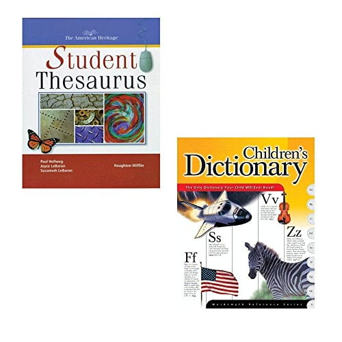Student Thesaurus & Children's Dictionary Gift Book Bundle [2 piece